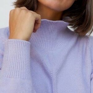 ANTHROPOLOGIE MAEVE LILAC CRYSTAL MOCK NECK SWEATER XS